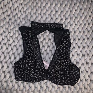 VS Black Sheer Star Print Bra